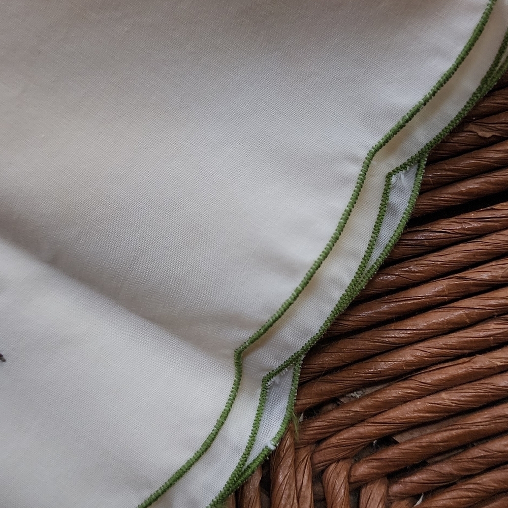 Floral Embroidered Cream Handkerchief - Picture 4 of 4